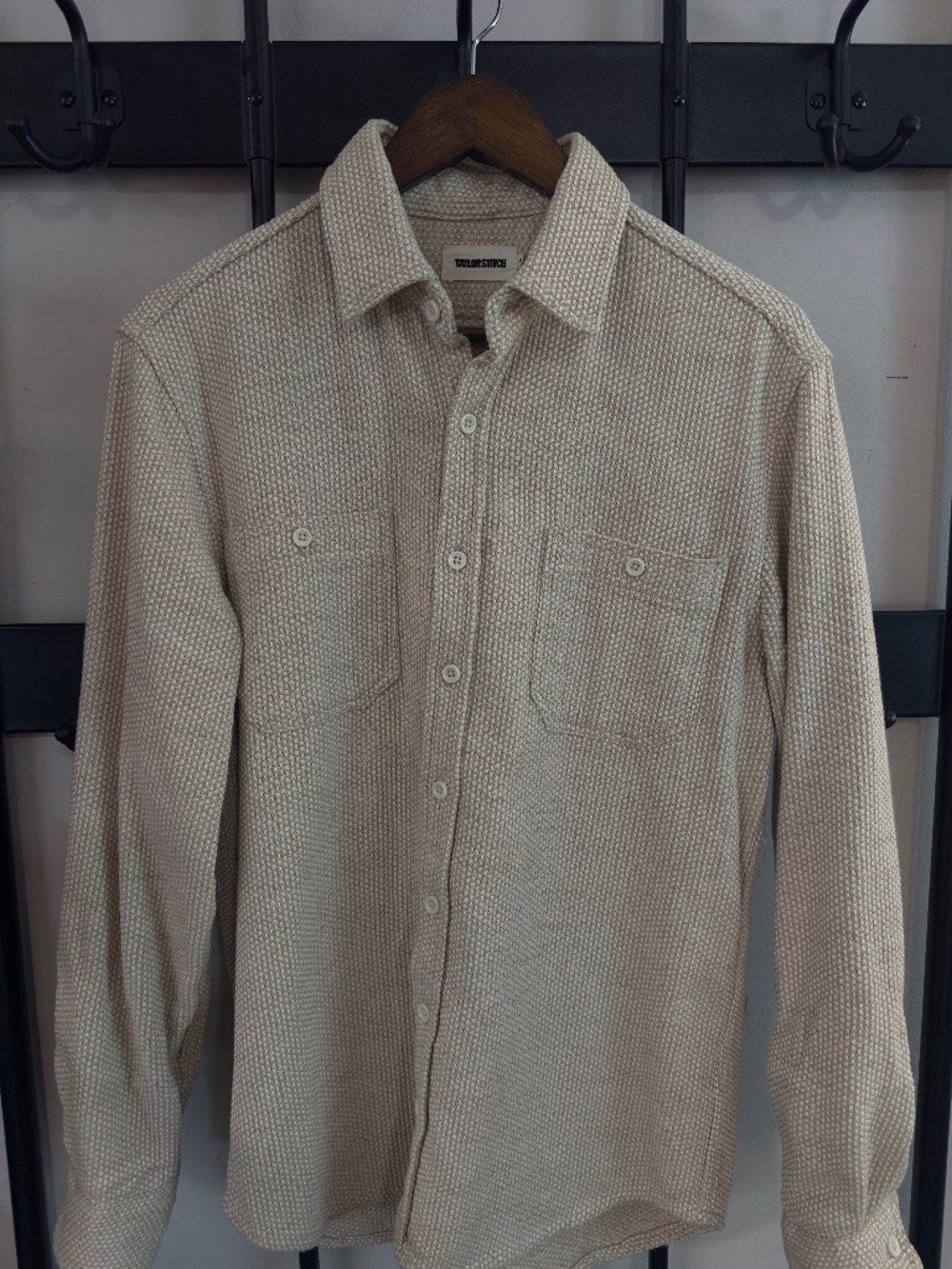 Taylor Stitch Utility Shirt Natural Sashiko Cotton Button Up Men’s Medium